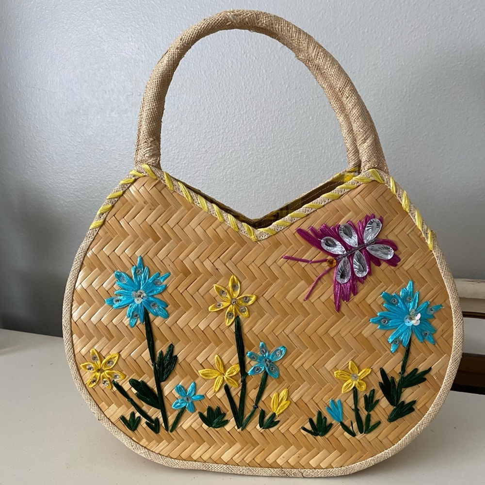Floral Straw Bag - Picture 2 of 3